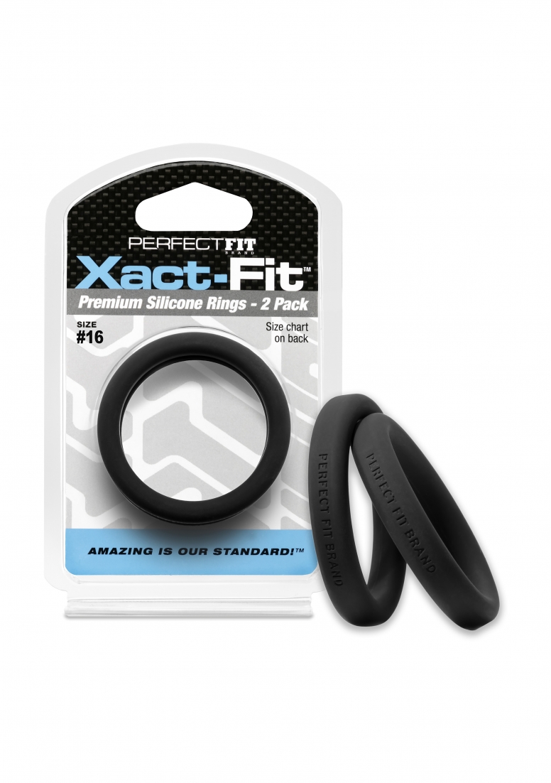 #16 Xact-Fit Cockring 2-Pack Fekete