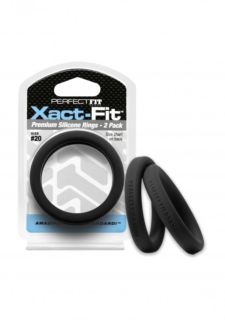 #20 Xact-Fit Cockring 2-Pack Fekete