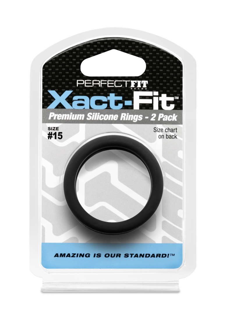 #15 Xact-Fit Cockring 2-Pack Fekete