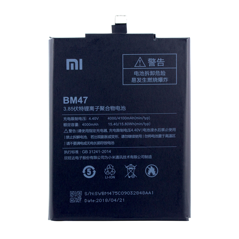 Xiaomi - Lítium-Ion Akkumulátor - Bm47 - Redmi 3 És Redmi 3s - 4000mah