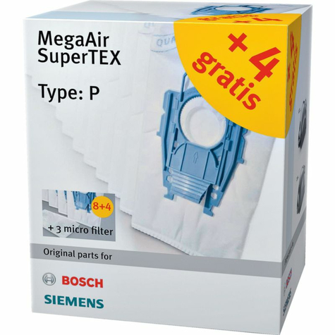 Siemens VZ123FP MegaAir SuperTEX porszívó zsák + szűrő (8+4) VS08-hoz