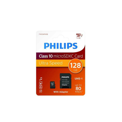 Philips Microsdxc 128gb Cl10 80mb/S Uhs-I +Adapter Kiskereskedelmi Forgalomban