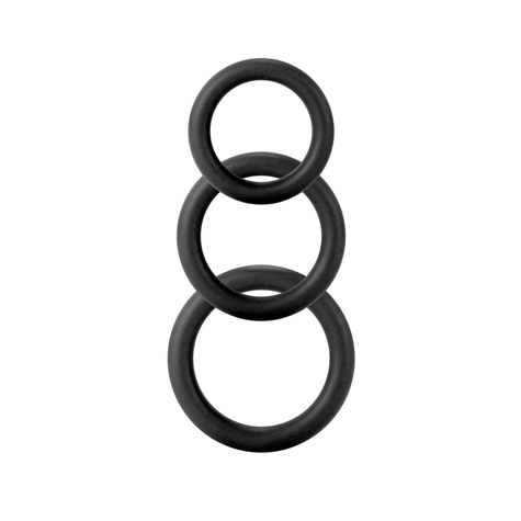 Cock Rings Twiddle Rings - 3 Sizes - Black
