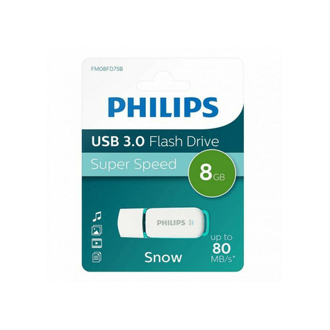 Philips Usb Flash Meghajtó 8gb 3.0 Usb Drive Snow Szupergyors Zöld Fm08fd75b/00