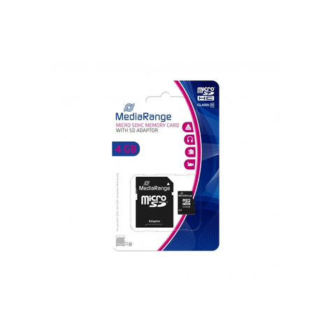 Mediarange Microsd Kártya 4gb Cl.10 Incl. Mr956 Adapter