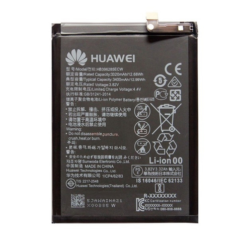 Huawei - Hb396285ecw - P20, Honor 10 - 3320mah - Lítium-Ion Akkumulátor - Újratölthető Akkumulátor