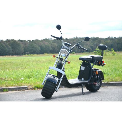 Coco Bike Fat E-Scooter akár 40 km/h sebességgel - 35km hatótávolság, 60V | 1500W | 12AH akkumulátor, fékek és fények - Fekete +EEC