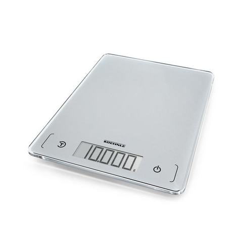 Soehnle Page Comfort 300 Slim - Elektronikus konyhai mérleg - 10 kg - 1 g - ezüst - pultra (elhelyezés) - négyzet alakú