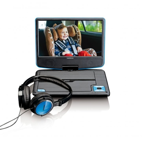STL Lenco DVP-910 - Hordozható DVD-lejátszó - átalakítható - fekete - kék - CD,DVD - 22,9 cm (9 hüvelyk) - TFT