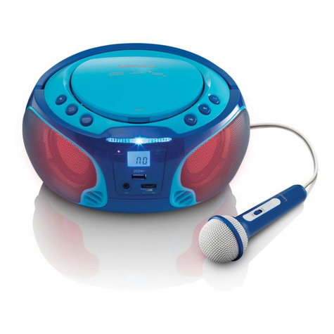 STL Lenco SCD-650 - FM - CD,CD-R,CD-RW - LCD - Kék - AC/Akkumulátor - AC/Batteria