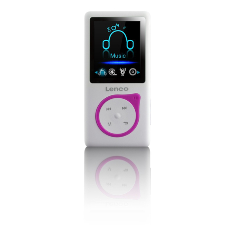 STL Lenco Xemio-668 - MP3 lejátszó - 8 GB - LCD - USB 2.0 - Rózsaszín - Fehér - Fejhallgató tartozék