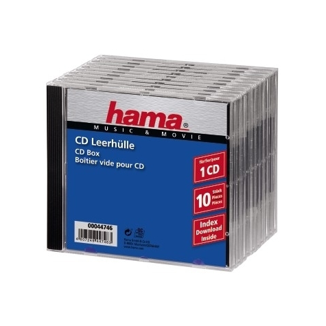 Hama Cd Jewel Case Standard - 10-Es Csomag - 1 Lemez - Átlátszó