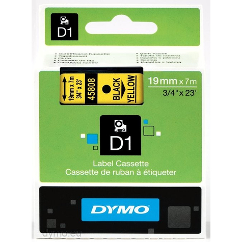 Dymo D1 - Öntapadós - Fekete És Sárga Színű