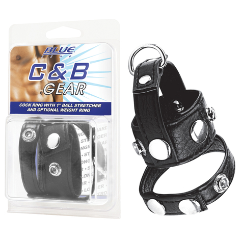 Blue Line C&B Gear Cock Ring 1' Ball Stretcherrel És Súlygyűrűvel