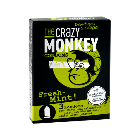 The Crazy Monkey Óvszer Friss Menta 3 Db.