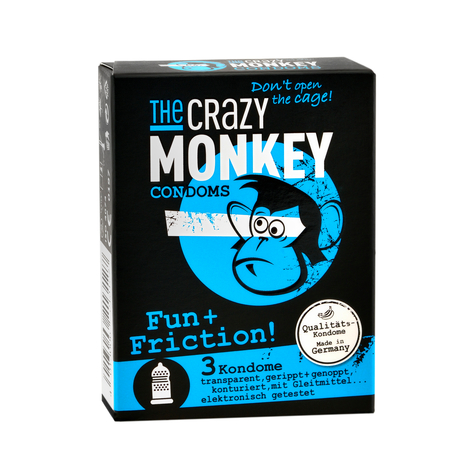 The Crazy Monkey Óvszer Fun + Friction 3 Db.