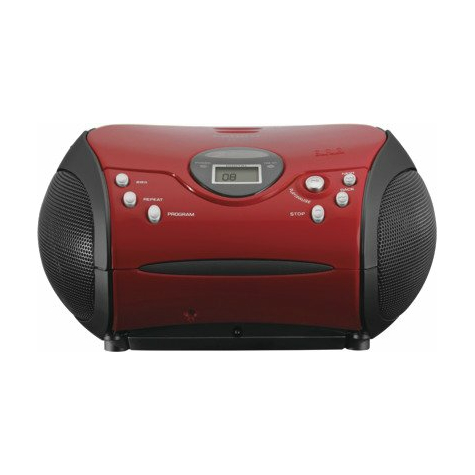 Lenco Scd-24 Cd Radio With Headphone Jack, Red/Black