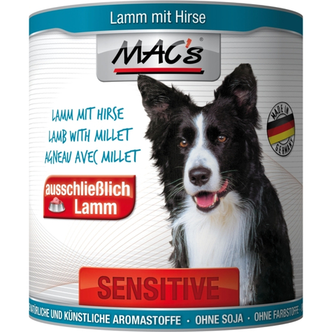 Mac,Macs Dog Sens.Lamb-Millet 800gd