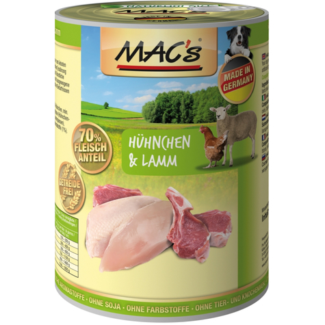 Mac's,Macs Dog Csirke+Lamb 400gd