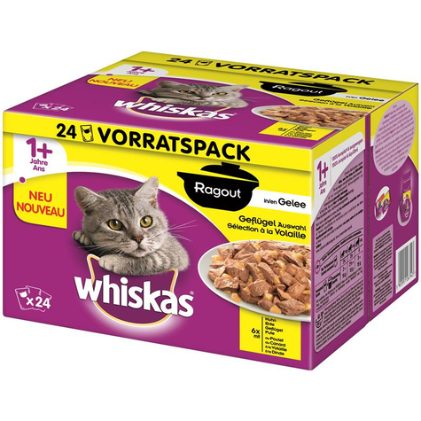 Whiskas,Whi.+1 Rongy. Fl.Out 24x85gp