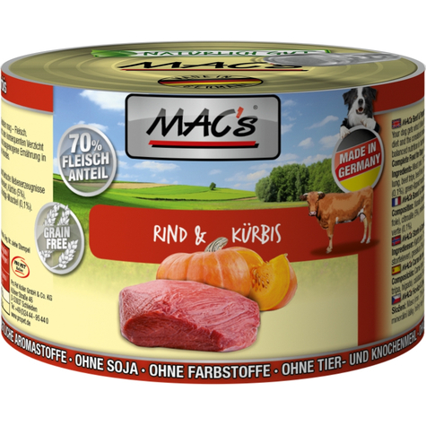 Mac's, Macs Dog Marhahús + Sütőtök 200gd