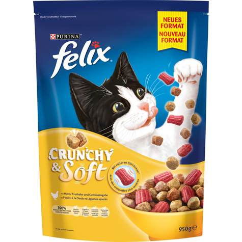 Nestle Cat,Fel.Crunchy+Soft Baromfi 950g