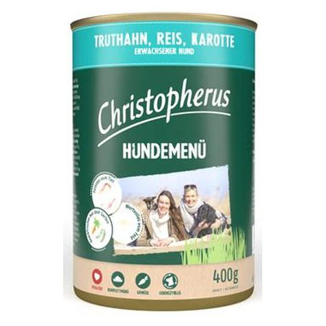 Christopherus Dog Menu -Adult - With Turkey, Rice, Plaid