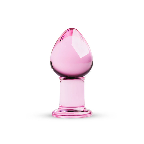 Anal Plug : Pink Glass Butt Plug