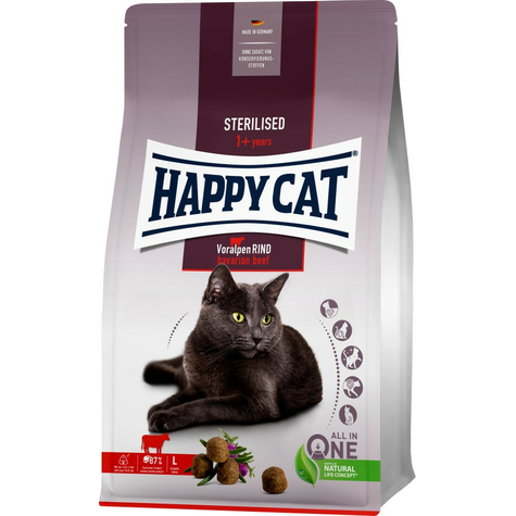 Happy Cat Sterilizált Felnőtt Foothills Marhahús 1,3 Kg