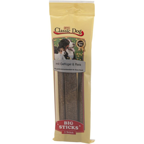 Classic Dog Snack Big Sticks Baromfi És Rizs 3 Csomagban