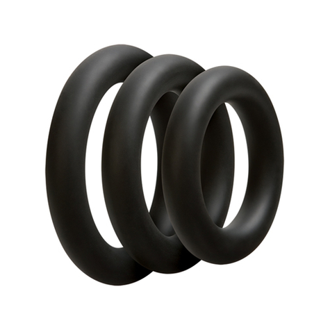 Péniszgyűrűk : 3 C-Gyűrű Készlet - Vastag - Fekete