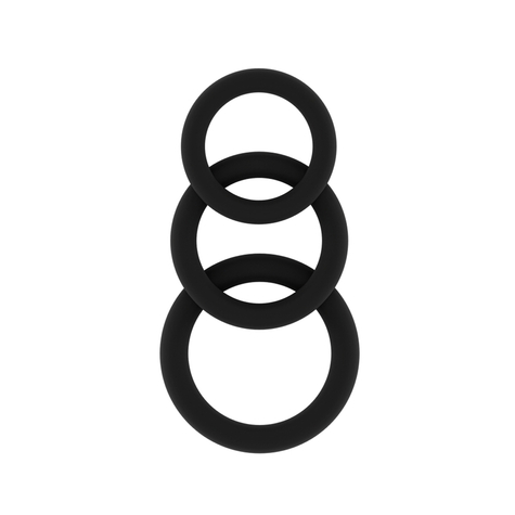 Péniszgyűrűk : No.25 - Péniszgyűrű Készlet - Fekete