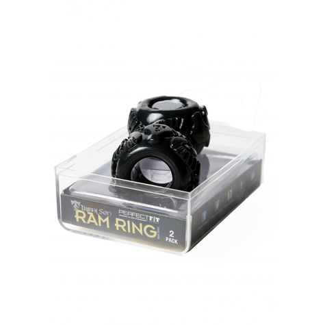 Péniszgyűrűk : Perfect Fit Törzsi Fiú Kos Gyűrű 2 Csomag Fekete