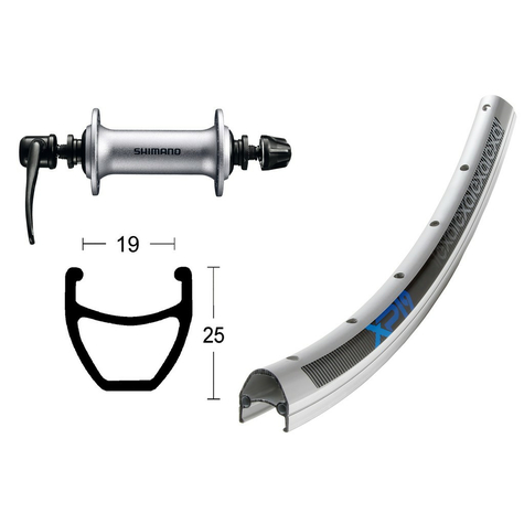 V-Kerék 28x1.75 Acera T3000 Silb.Ssp 36l Exal Xp-19 Silb/Elox.Niro-Spei.