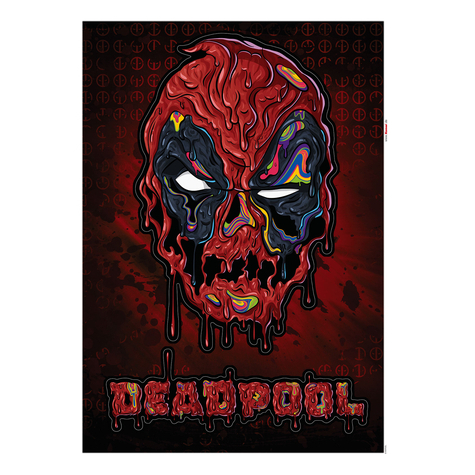 Fali Tetoválás - Deadpool Meltpool - Méret 50 X 70 Cm