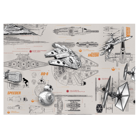 Fotó Háttérképek - Star Wars Blueprints - Méret 368 X 254 Cm