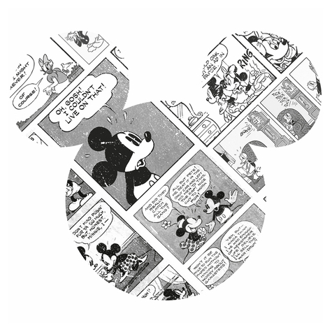 Öntapadós Nem Szőtt Tapéta/Fali Tetoválás - Mickey Head Comic Cartoon - Méret 125 X 125 Cm
