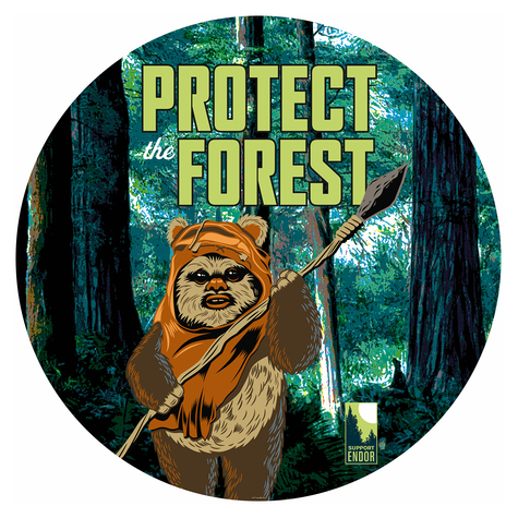 Öntapadós Nem Szőtt Tapéta/Fali Tetoválás - Star Wars Védd Az Erdőt - Méret 125 X 125 Cm