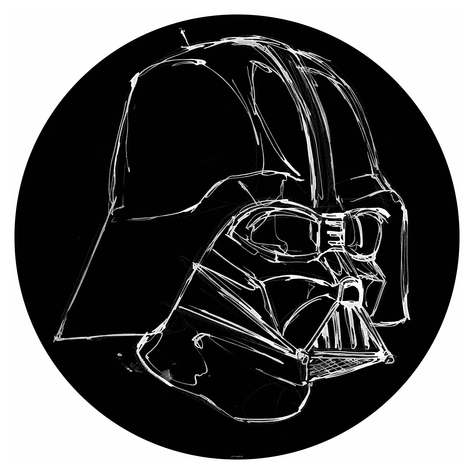 Öntapadós Nem Szőtt Tapéta/Fali Tetoválás - Star Wars Ink Vader - Méret 125 X 125 Cm