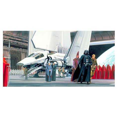 Fotó Háttérképek Gyapjú - Star Wars Classic Rmq Halálcsillag Shuttle Dock - Méret 500 X 250 Cm