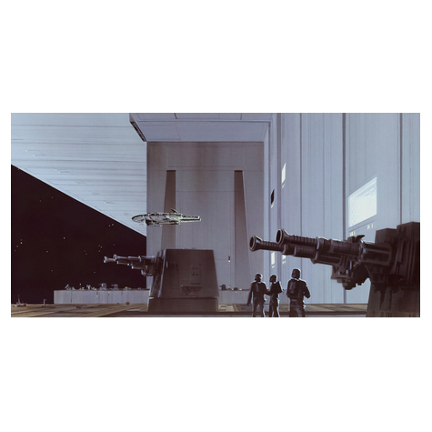 Fotó Háttérképek Gyapjú - Star Wars Classic Rmq Halálcsillag Hangár - Méret 500 X 250 Cm