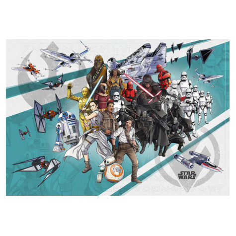 Fotó Háttérképek Gyapjú - Star Wars Cartoon Collage Wide - Méret 400 X 280 Cm