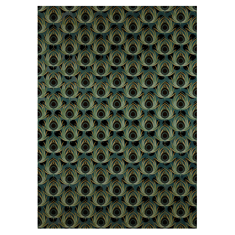 Non-Woven Wallpaper - Paon Vert - Size 200 X 280 Cm