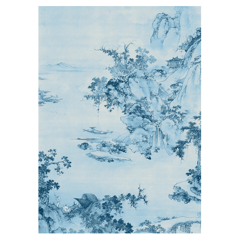 Fotó Háttérképek Gyapjú - Kék Kína - Méret 200 X 280 Cm