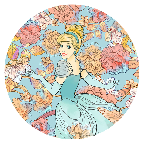 Öntapadós Nem Szőtt Tapéta/Fali Tetoválás - Cinderella Pastel Dreams - Méret 125 X 125 Cm