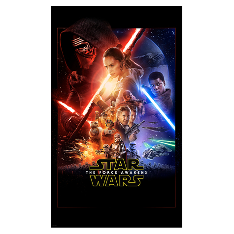 Fotó Háttérképek Gyapjú - Star Wars Ep7 Hivatalos Filmplakát - Méret 120 X 200 Cm
