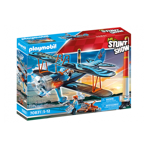 Playmobil Air Stuntshow - Phix Kétfedelű Repülőgép (70831)