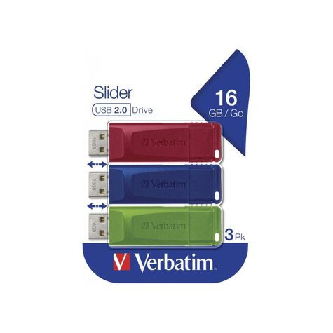 Verbatim Slider - Usb Flash Meghajtó -16 Gb Kék - Gr - Piros 49326