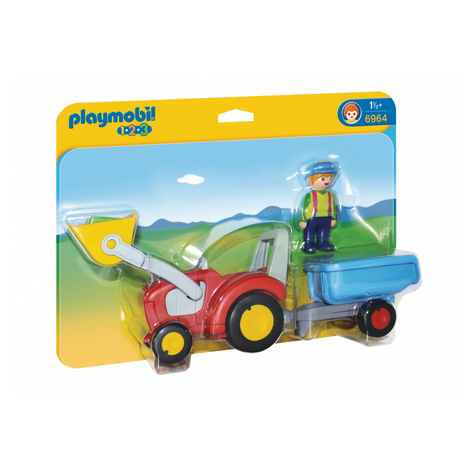 Playmobil 1.2.3 - Traktor Pótkocsival (6964)